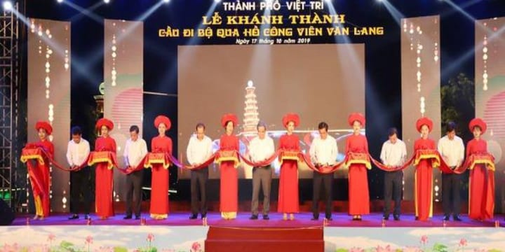 Tổ chức lễ khánh thành tại Phú Thọ | Lễ khánh thành cầu đi bộ Đầm Cả Văn Lang